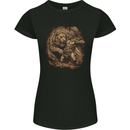 A Gladiator Fighting a Lion Warrior Gym MMA Womens Petite Cut T-Shirt Black