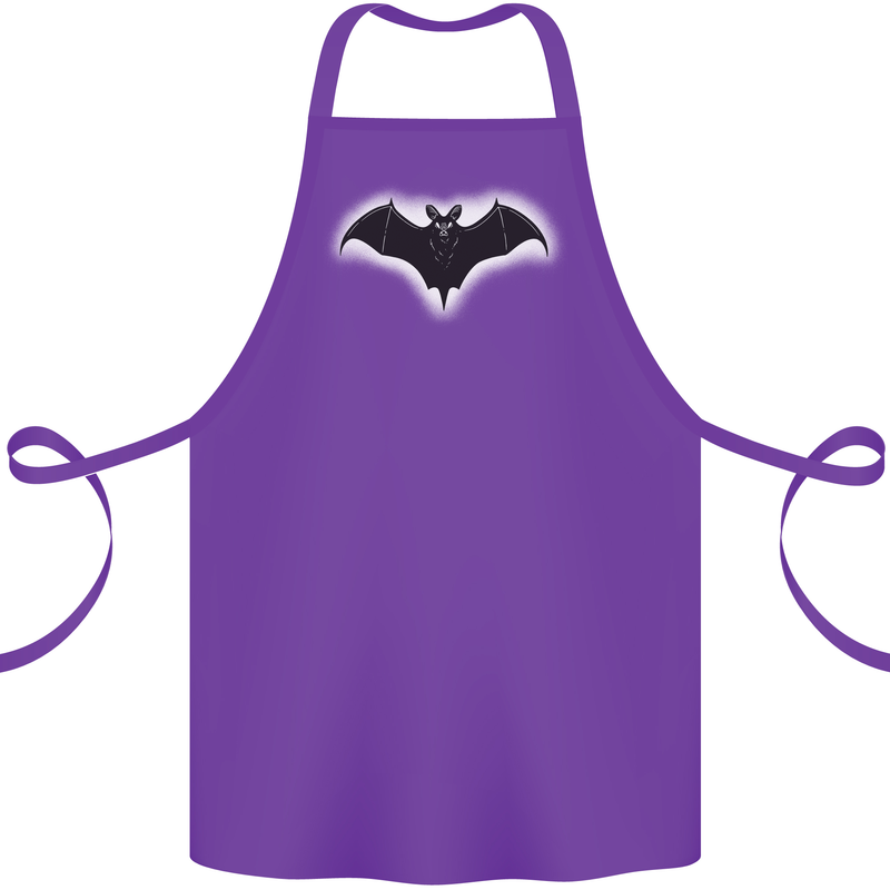 A Glowing Bat Vampires Halloween Cotton Apron 100% Organic Purple