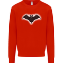 A Glowing Bat Vampires Halloween Kids Sweatshirt Jumper Bright Red