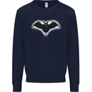 A Glowing Bat Vampires Halloween Kids Sweatshirt Jumper Navy Blue