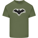 A Glowing Bat Vampires Halloween Mens Cotton T-Shirt Tee Top Military Green