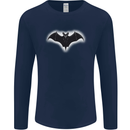 A Glowing Bat Vampires Halloween Mens Long Sleeve T-Shirt Navy Blue