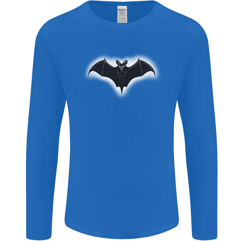 A Glowing Bat Vampires Halloween Mens Long Sleeve T-Shirt Royal Blue