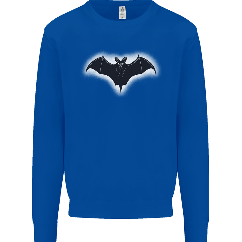 A Glowing Bat Vampires Halloween Mens Sweatshirt Jumper Royal Blue