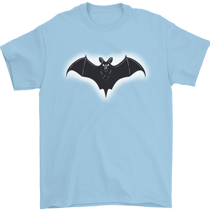 A Glowing Bat Vampires Halloween Mens T-Shirt 100% Cotton Light Blue