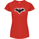 A Glowing Bat Vampires Halloween Womens Petite Cut T-Shirt Red