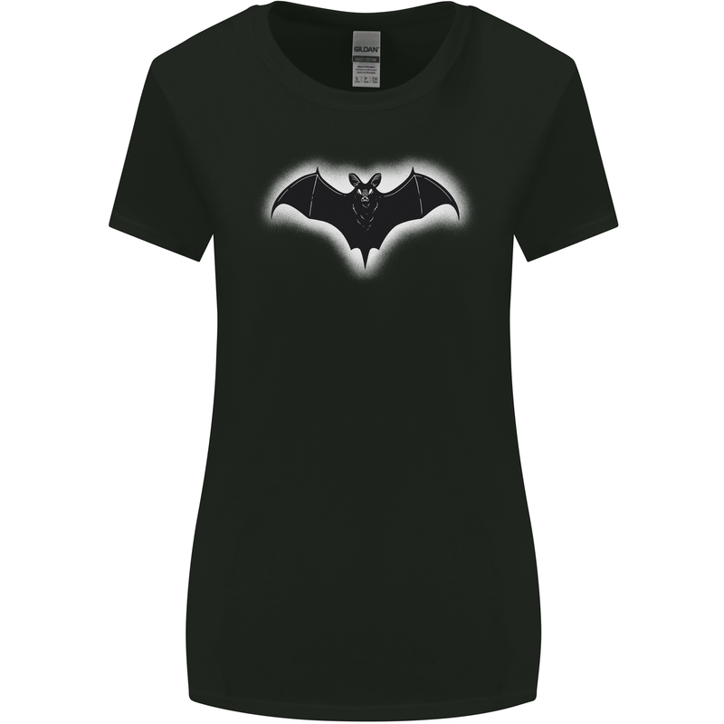 A Glowing Bat Vampires Halloween Womens Wider Cut T-Shirt Black