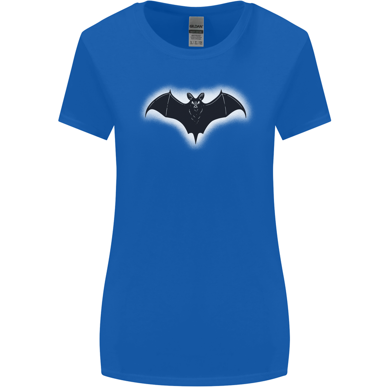 A Glowing Bat Vampires Halloween Womens Wider Cut T-Shirt Royal Blue