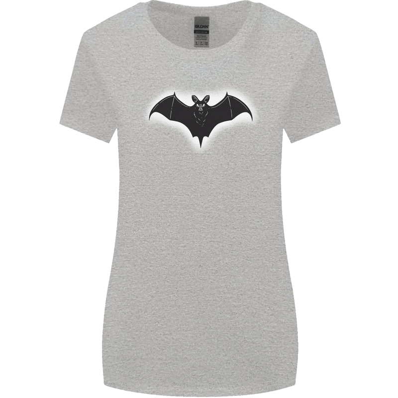 A Glowing Bat Vampires Halloween Womens Wider Cut T-Shirt Sports Grey