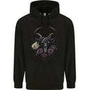 A Goat Skull With Roses Gothic Goth Childrens Kids Hoodie Black