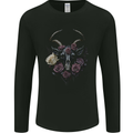 A Goat Skull With Roses Gothic Goth Mens Long Sleeve T-Shirt Black