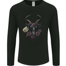 A Goat Skull With Roses Gothic Goth Mens Long Sleeve T-Shirt Black