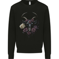A Goat Skull With Roses Gothic Goth Mens Sweatshirt Jumper Black