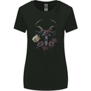 A Goat Skull With Roses Gothic Goth Womens Wider Cut T-Shirt Black