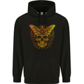 A Golded Moth Skull Mens 80% Cotton Hoodie Black