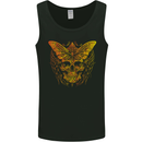 A Golded Moth Skull Mens Vest Tank Top Black