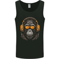 A Gorilla with Headphones Music DJ Mens Vest Tank Top Black