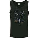 A Gothic Goat Skull With Flowers Goth Roses Mens Vest Tank Top Black