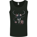 A Gothic Goat Skull With Flowers Roses Goth Mens Vest Tank Top Black