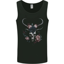 A Gothic Goat Skull With Flowers Roses Goth Mens Vest Tank Top Black