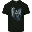 A Gothic Guardian Angel Fantasy Goth Kids T-Shirt Childrens Black