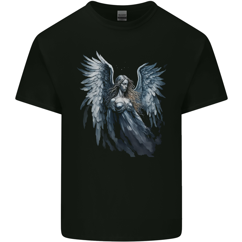 A Gothic Guardian Angel Fantasy Goth Mens Cotton T-Shirt Tee Top Black