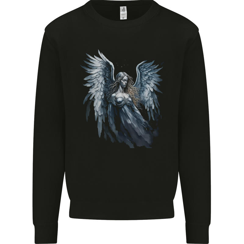 A Gothic Guardian Angel Fantasy Goth Mens Sweatshirt Jumper Black