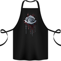 A Gothic Rose Dripping With Blood Cotton Apron 100% Organic Black