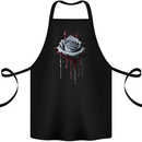 A Gothic Rose Dripping With Blood Cotton Apron 100% Organic Black