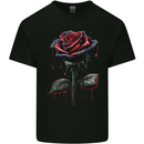 A Gothic Rose Dripping With Blood Goth Kids T-Shirt Childrens Black