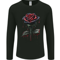 A Gothic Rose Dripping With Blood Goth Mens Long Sleeve T-Shirt Black
