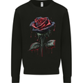 A Gothic Rose Dripping With Blood Goth Mens Sweatshirt Jumper Black