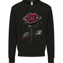 A Gothic Rose Dripping With Blood Goth Mens Sweatshirt Jumper Black