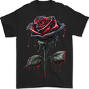 A Gothic Rose Dripping With Blood Goth Mens T-Shirt 100% Cotton BLACK