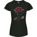 A Gothic Rose Dripping With Blood Goth Womens Petite Cut T-Shirt Black