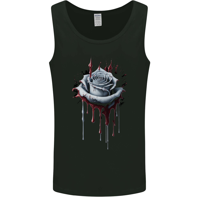 A Gothic Rose Dripping With Blood Mens Vest Tank Top Black