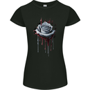 A Gothic Rose Dripping With Blood Womens Petite Cut T-Shirt Black