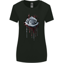 A Gothic Rose Dripping With Blood Womens Wider Cut T-Shirt Black