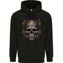 A Gothic Skull With Roses Childrens Kids Hoodie Black