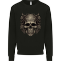 A Gothic Skull With Roses Mens Sweatshirt Jumper Black
