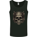 A Gothic Skull With Roses Mens Vest Tank Top Black