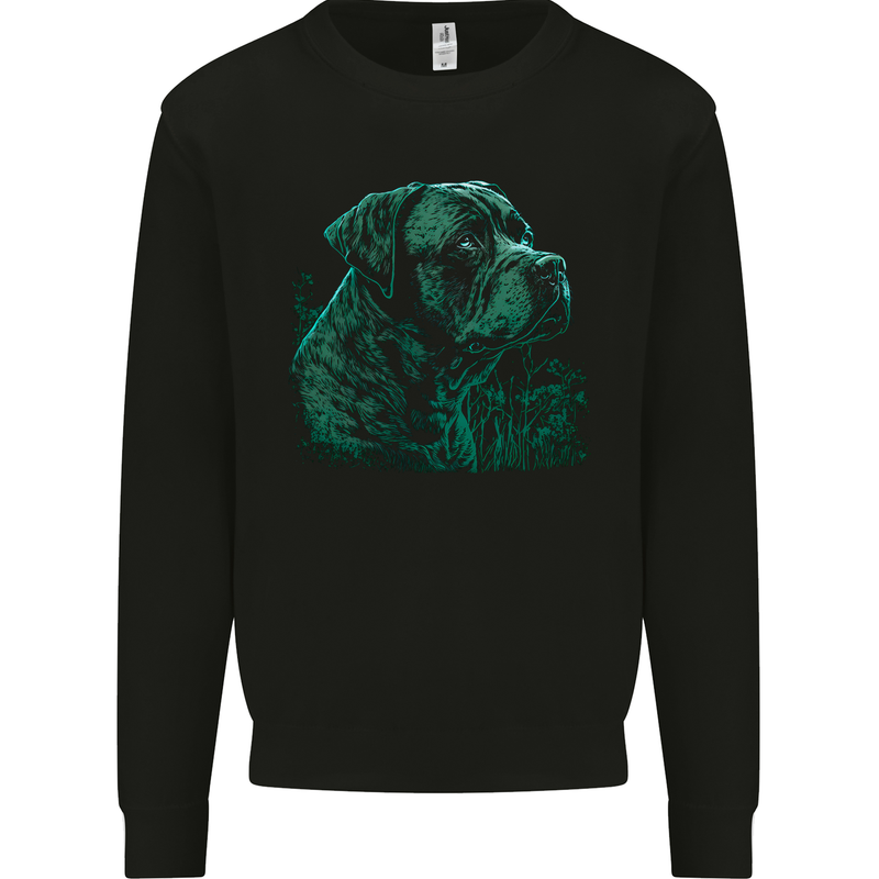 A Green Cane Corso Dog Kids Sweatshirt Jumper Black