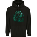 A Green Cane Corso Dog Mens 80% Cotton Hoodie Black