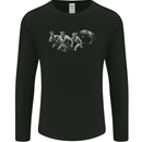 A Grizzly Bear Chasing Hiking Camping Travelling Mens Long Sleeve T-Shirt Black
