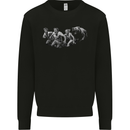 A Grizzly Bear Chasing Hiking Camping Travelling Mens Sweatshirt Jumper Black