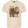A Grizzly Bear and a Lion Mens Cotton T-Shirt Tee Top Natural
