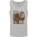 A Grizzly Bear and a Lion Mens Vest Tank Top Sports Grey
