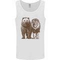 A Grizzly Bear and a Lion Mens Vest Tank Top White