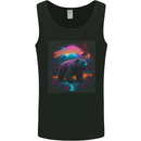 A Grizzly Bear in a Retro Wilderness Mens Vest Tank Top Black