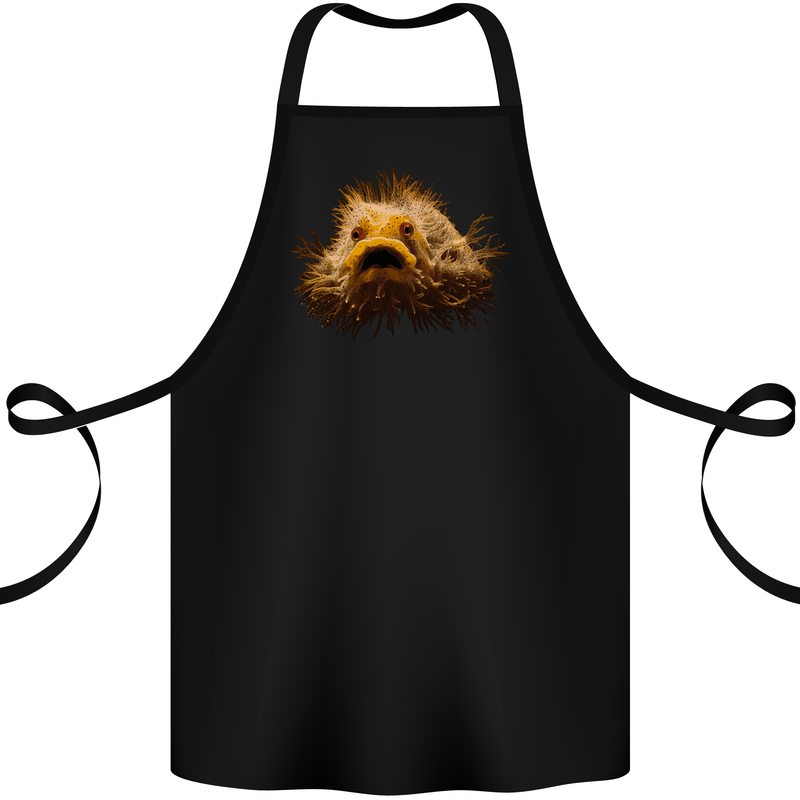 A Hairy Frogfish Cotton Apron 100% Organic Black